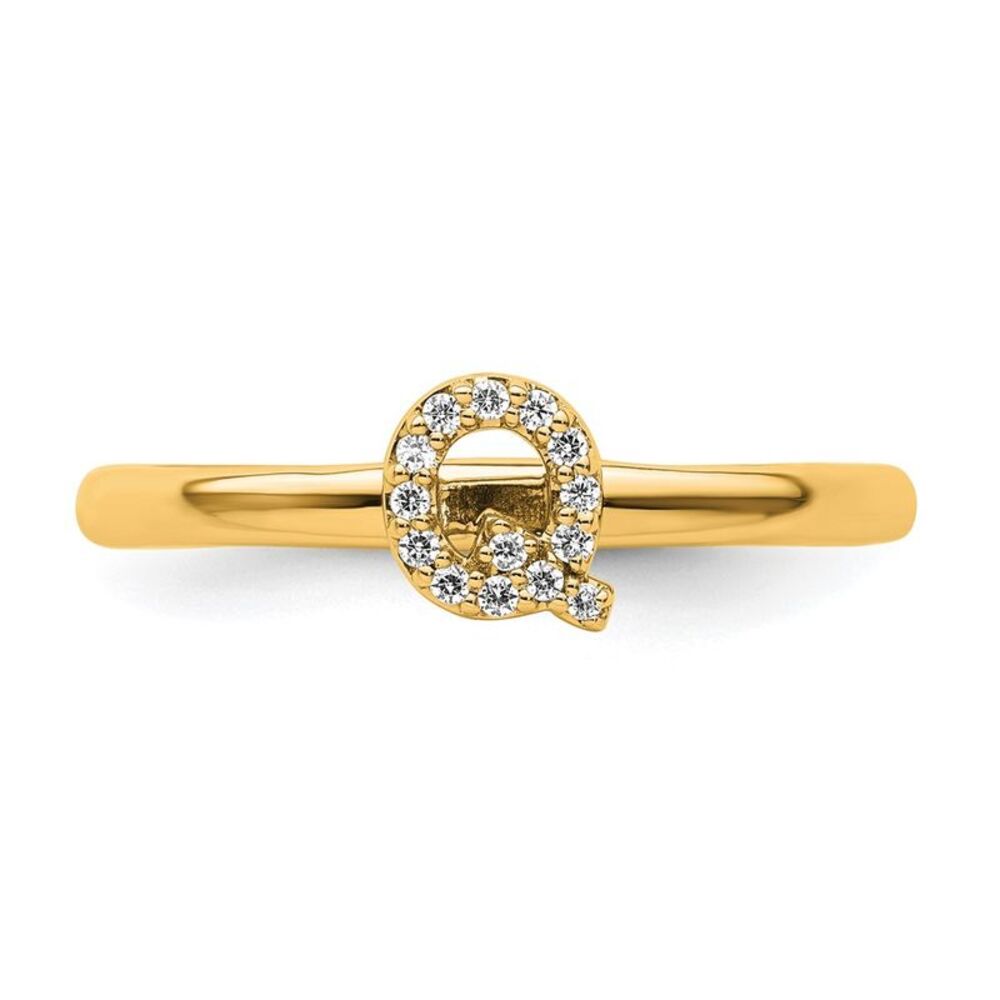 Kazi Luxury 14k Yellow Gold Stackable Diamond Ini… - image 4